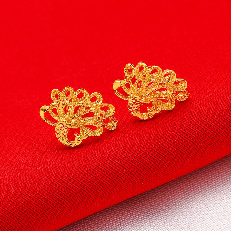 Women's Plated Vietnam Placer Gold Small Ear Bar Simulation Rings