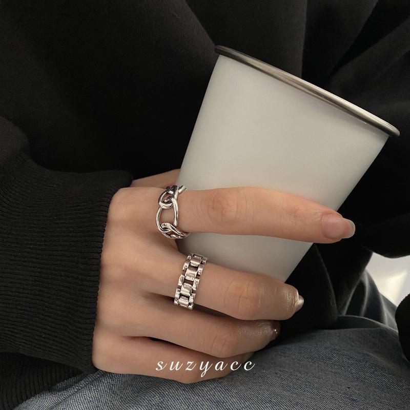 Cold Simple Cross Open Index Finger Fashion Rings