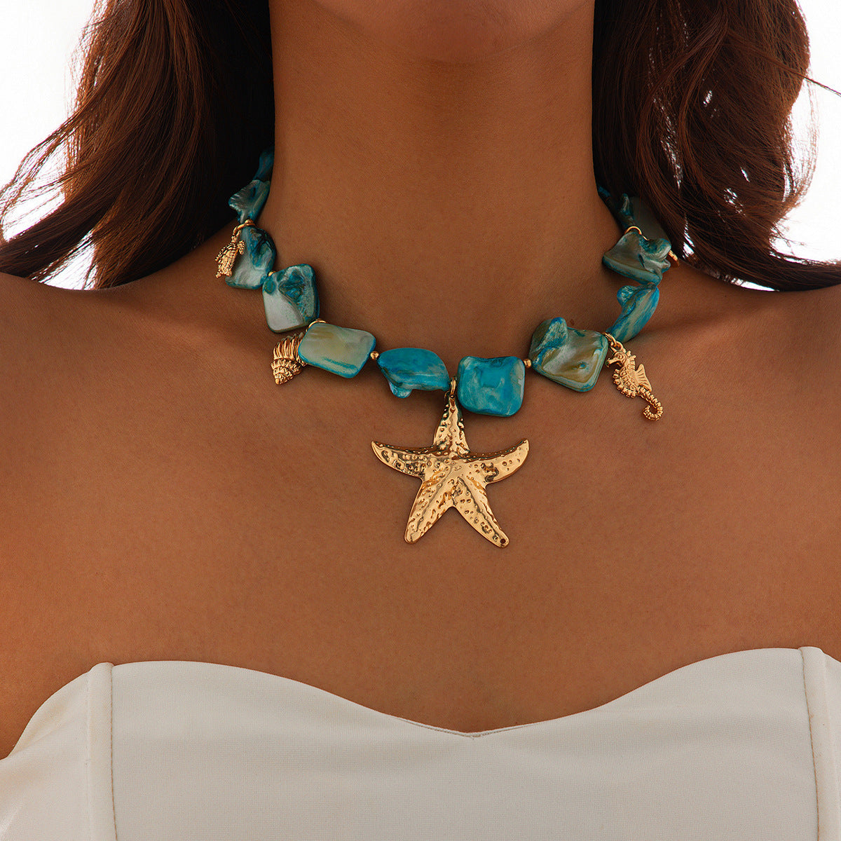 Wind Shell Patch Starfish Temperament Vacation Necklaces