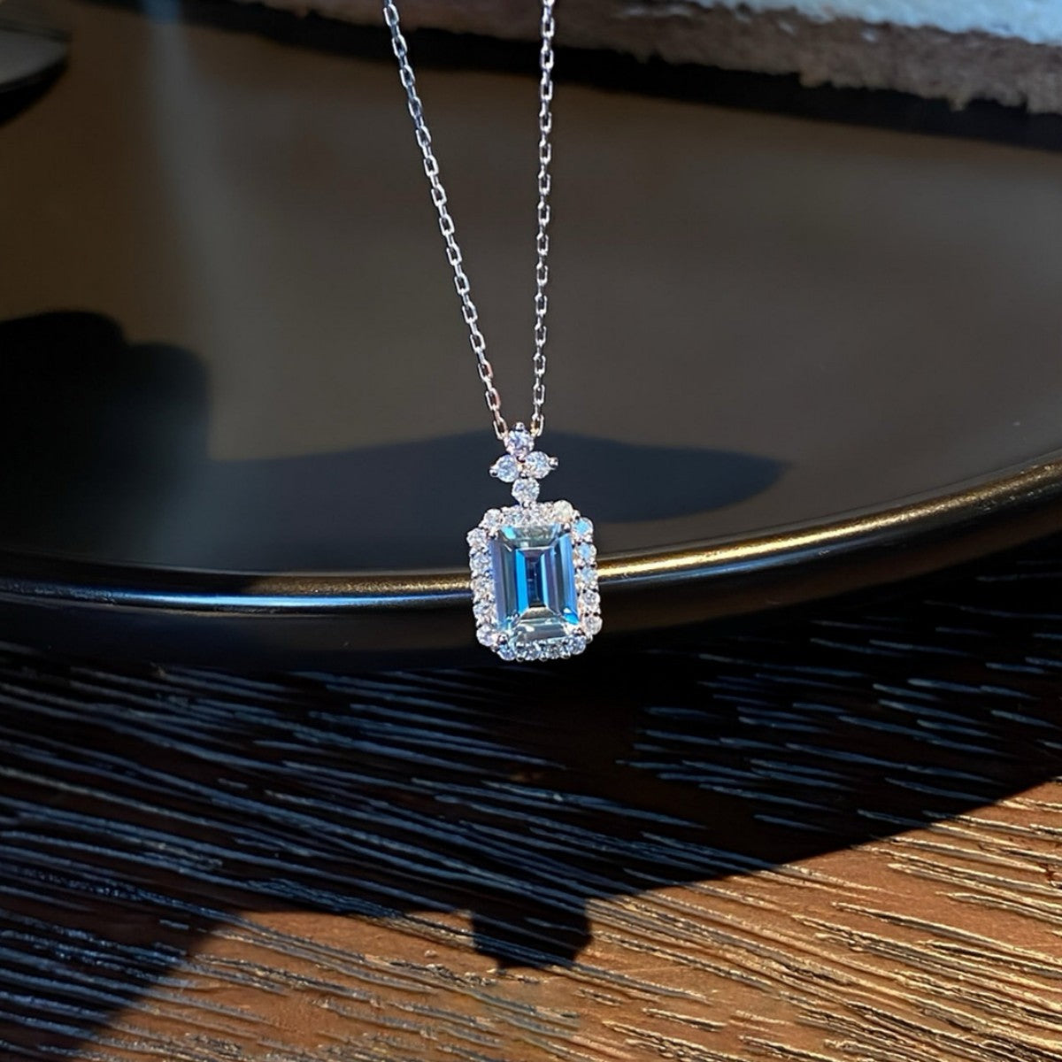 Ice Blue Perfume Bottle Cool Feeling Design Affordable Necklace