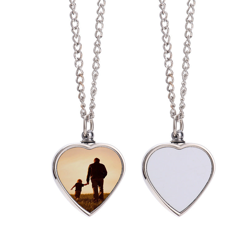 Eternal Commemorative Thermal Transfer Blank Cinerary Casket Couple Pet Pendants
