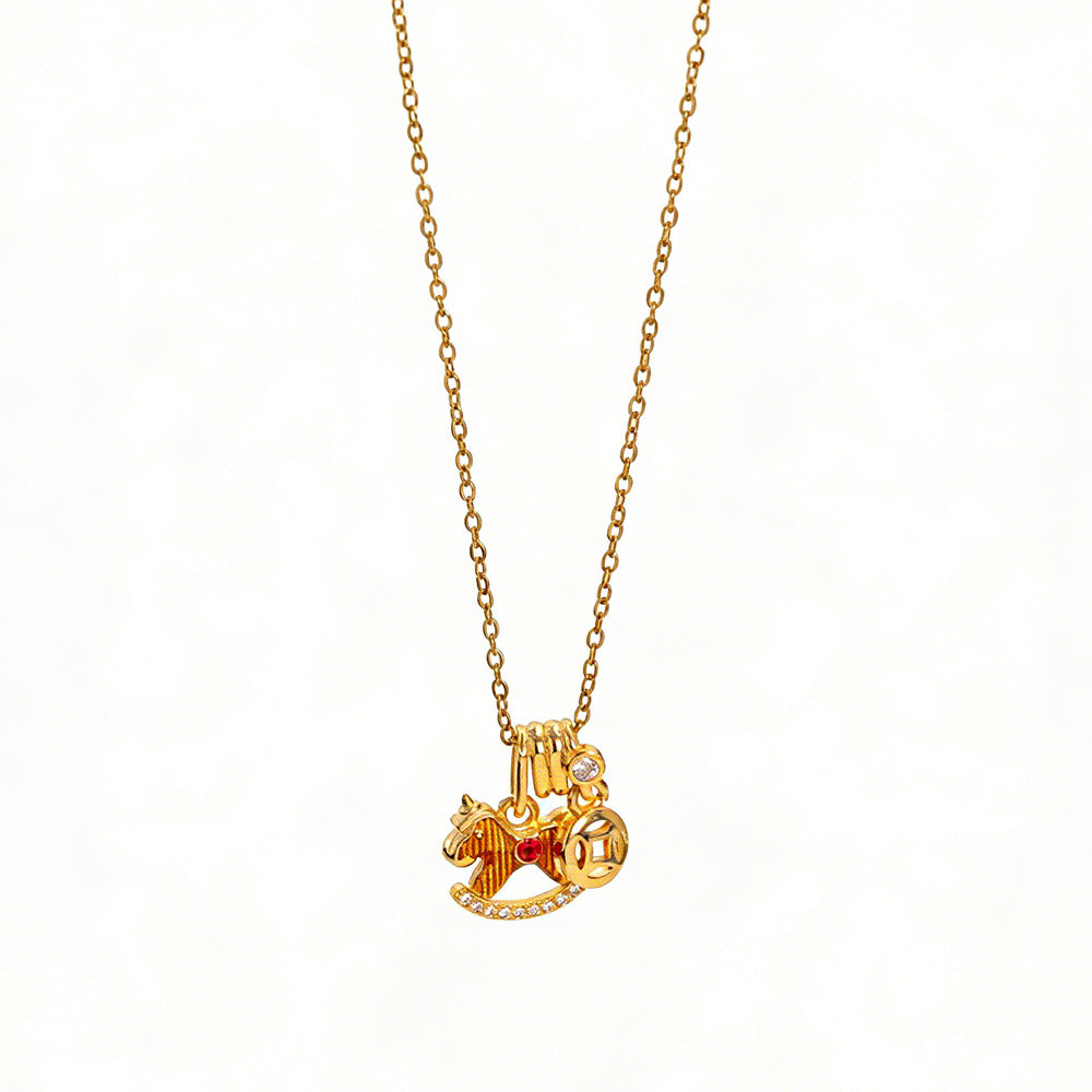 Women's Micro Inlaid Zircon Sun Star Moon Zodiac Clavicle Necklace