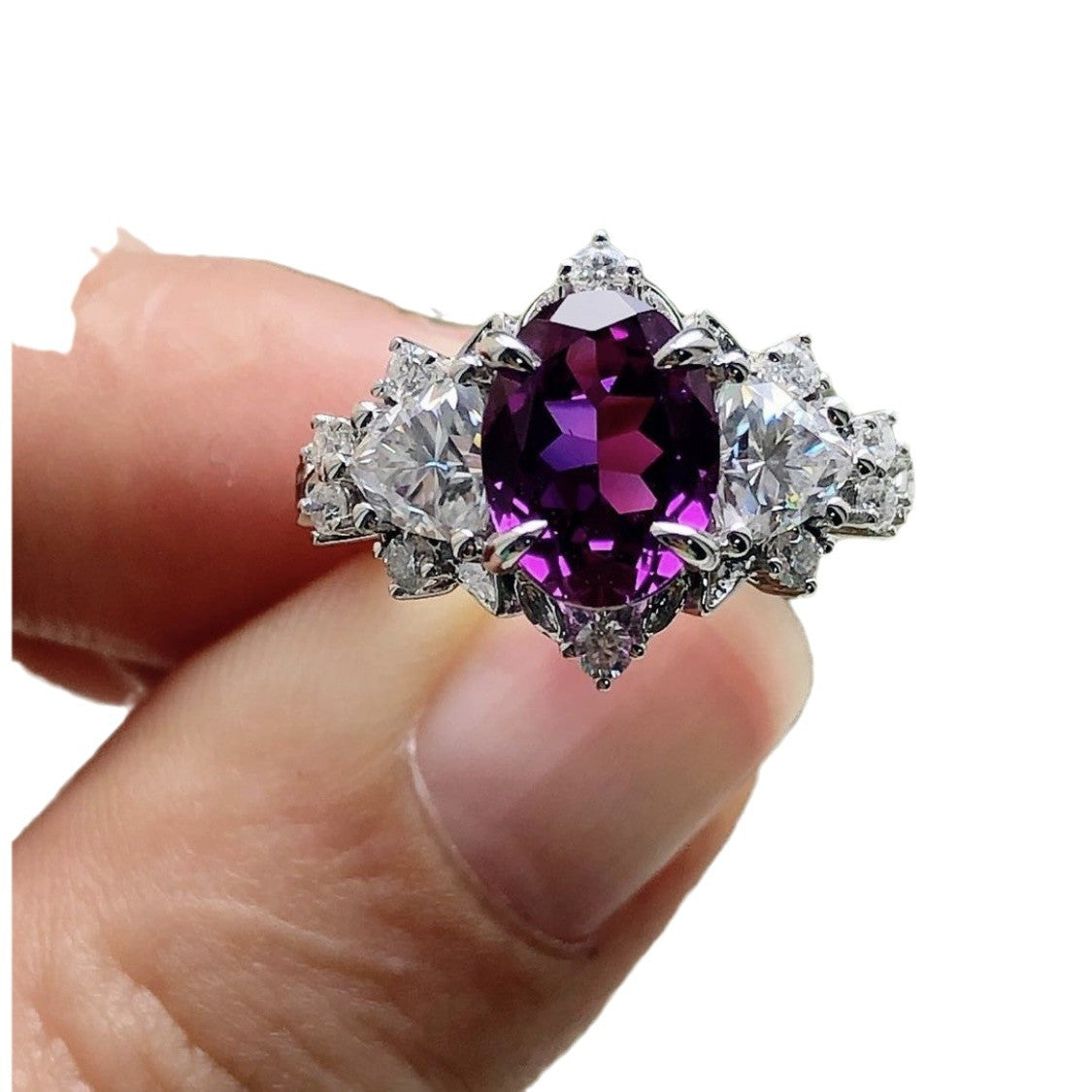 Women's Alloy Inlaid Purple Zircon Engagement Rings