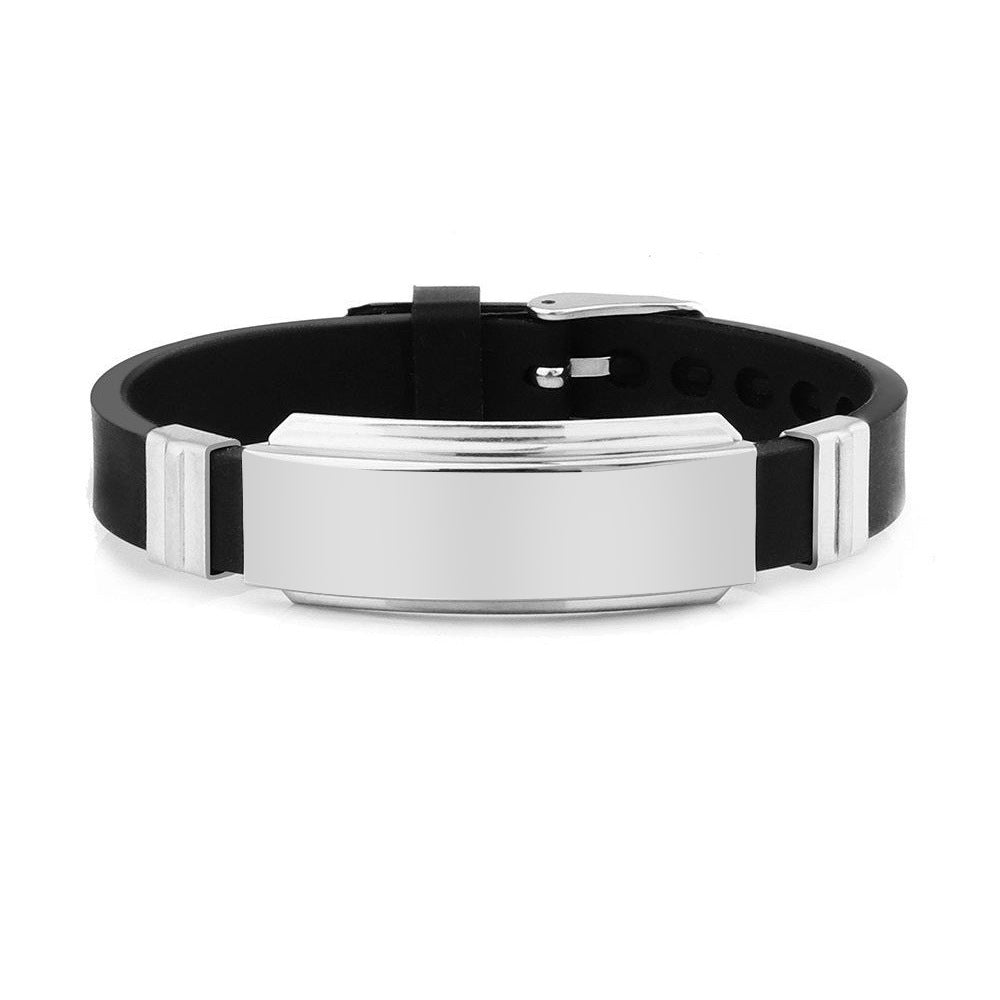 Titanium Steel Korean Style Personalized Lettering Gift Silicone Stainless Bracelet