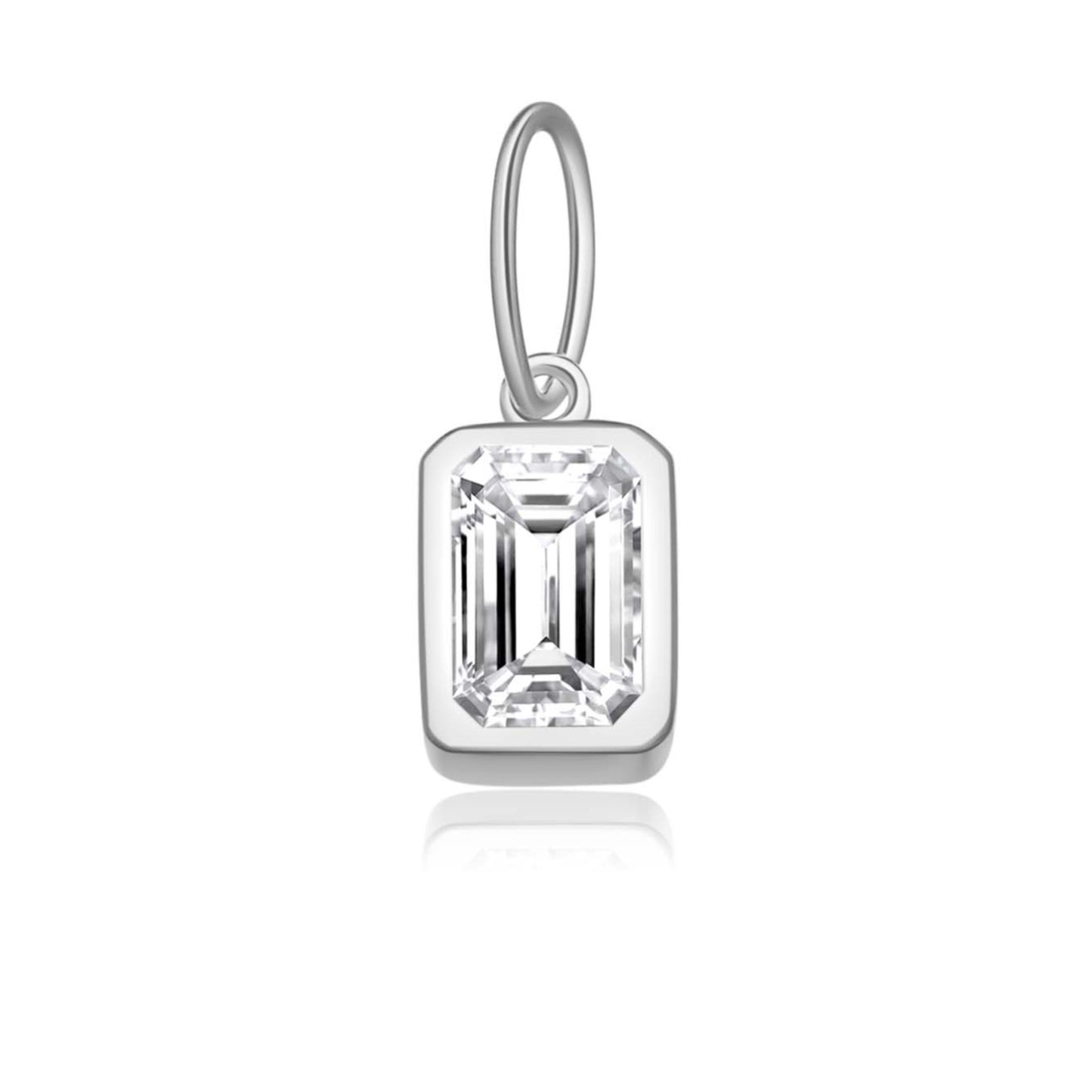 Women's Birthstone Sterling Sier Parts Square Zircon Pendants