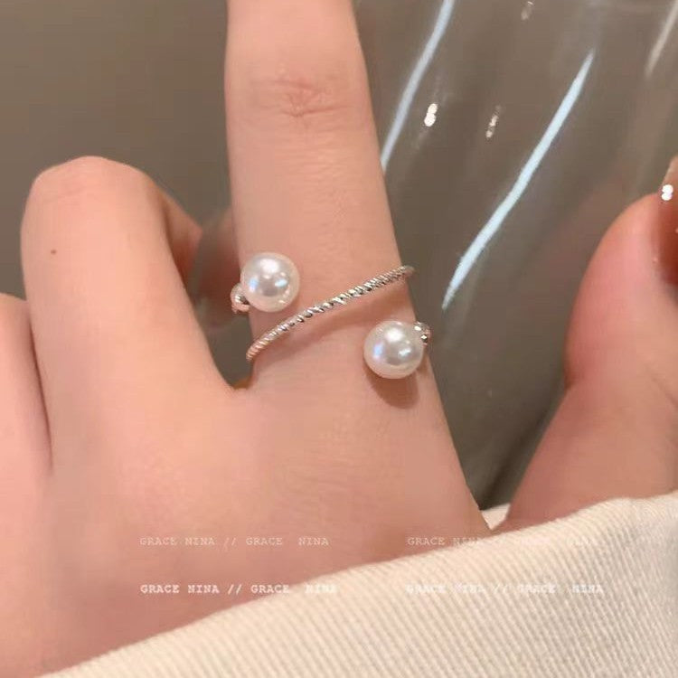 Around The Fingertips Simple Winding Pearl Female Design Index Finger Ring