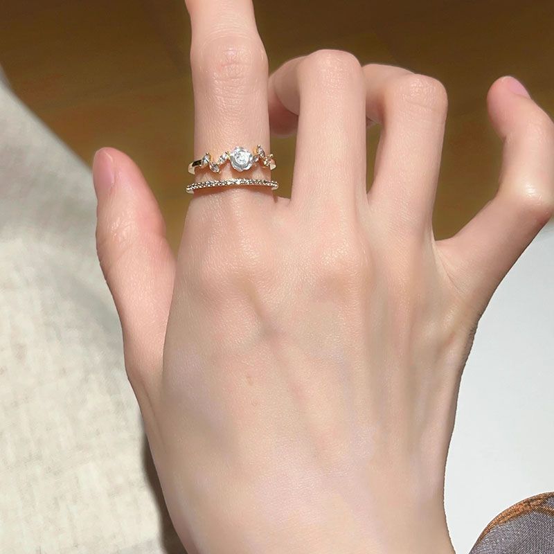Drip Glazed Butterfly Flower Female Design Fashion High Sense Ring