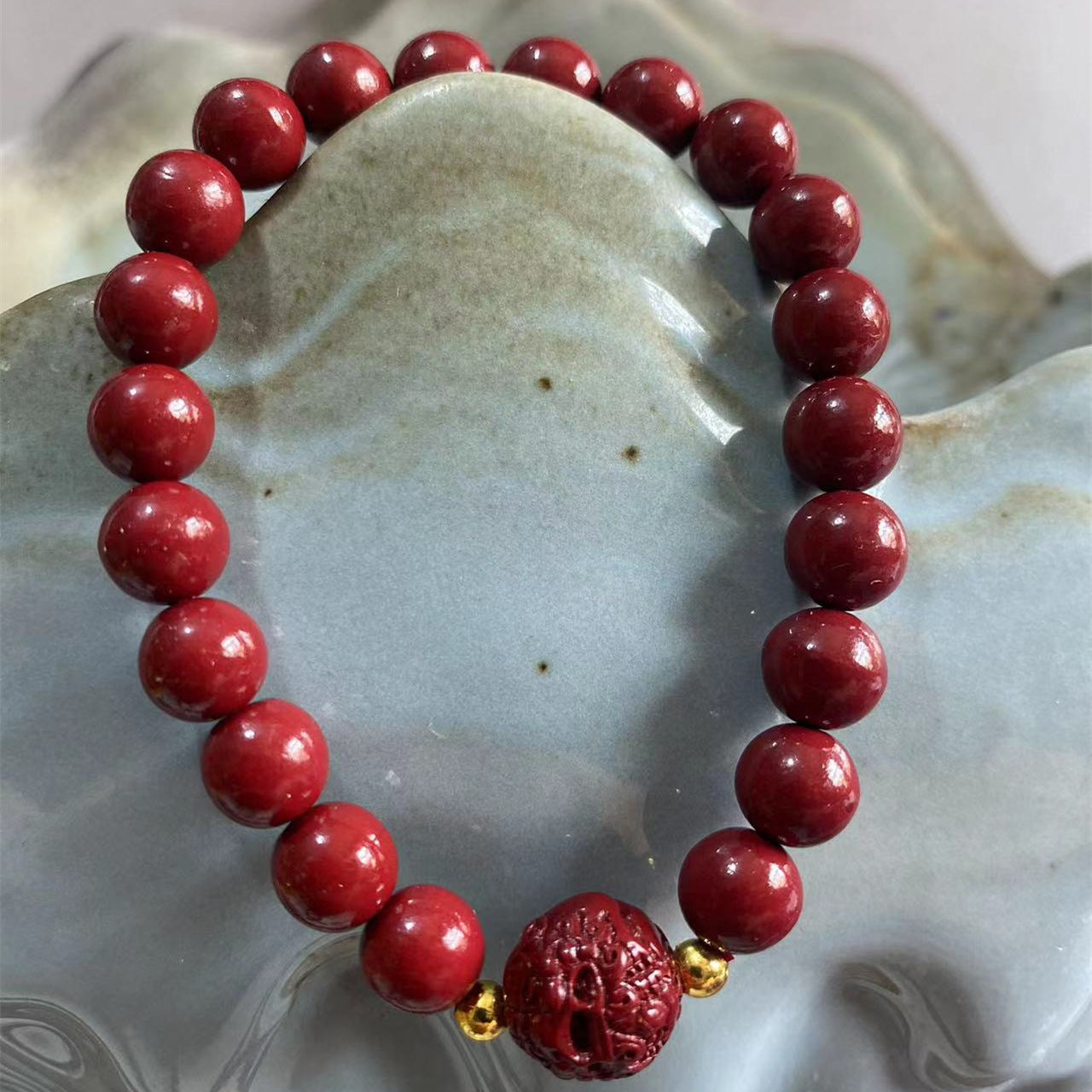 Binding Imitation Cinnabar National Style Grain Bracelet