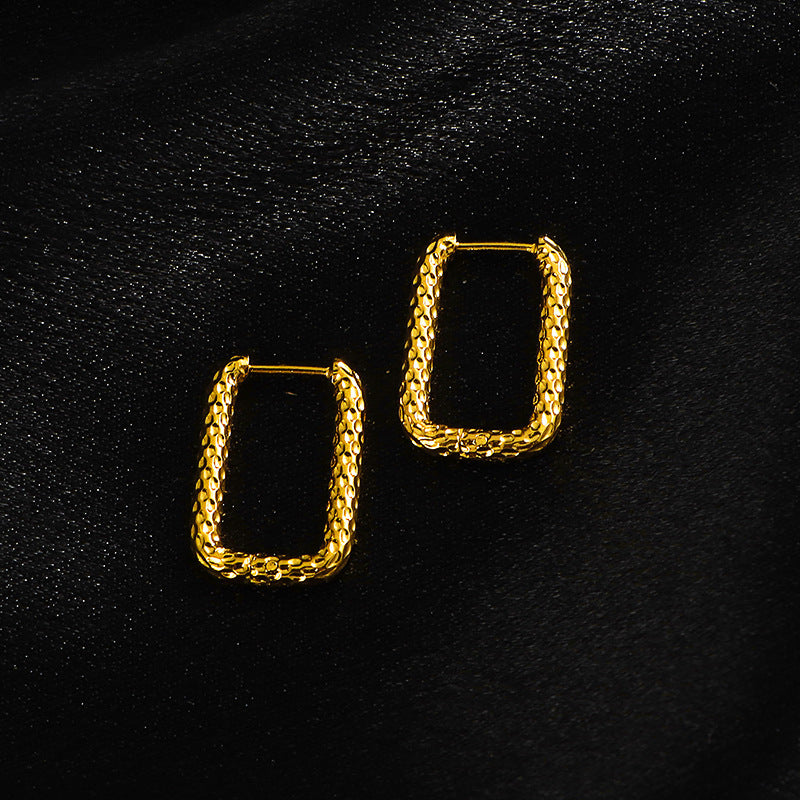 Clip Fashion Popular Knock Pattern Titanium Steel Ear Buckle