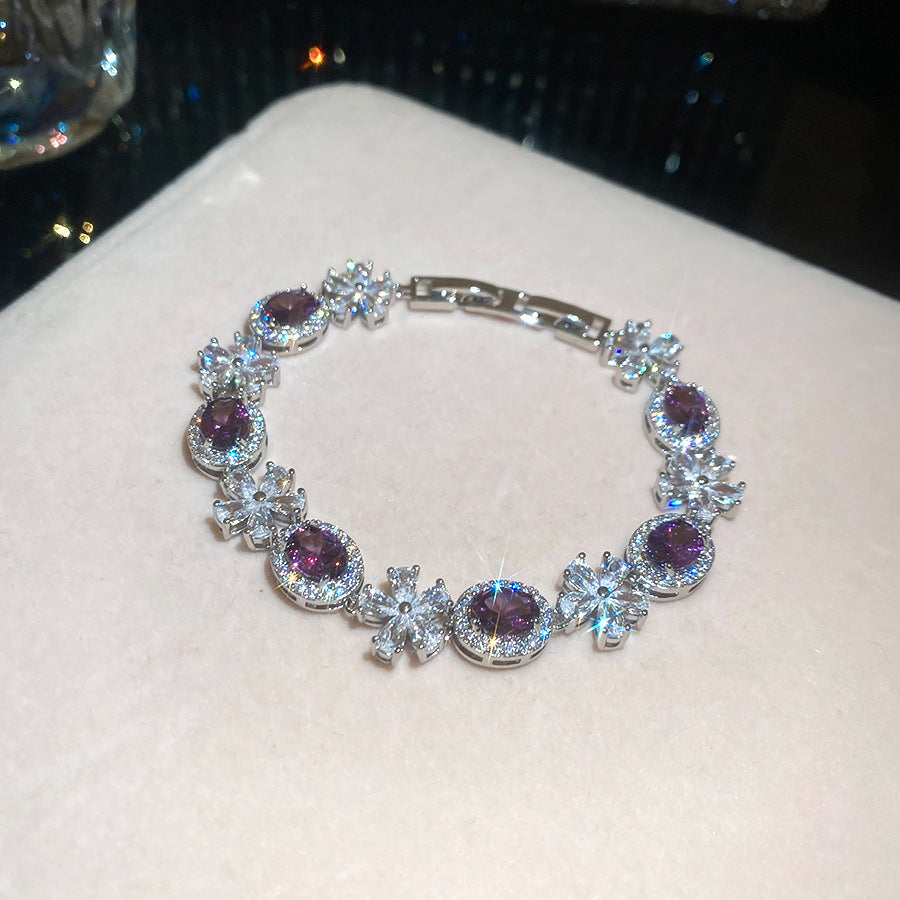 With Diamond Round Exquisite Fashion Retro Unique Design Light Luxury Bracelets