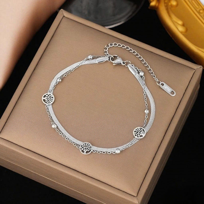 Titanium Steel Female Gold Fashion Light Luxury High Bracelets