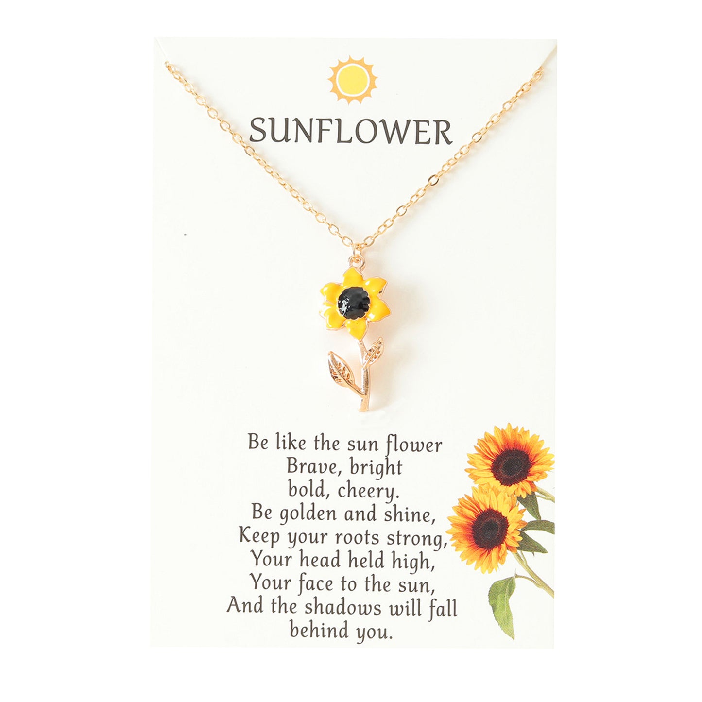 Ornament Personalized Sunflower Alloy Dripping Oil Necklaces