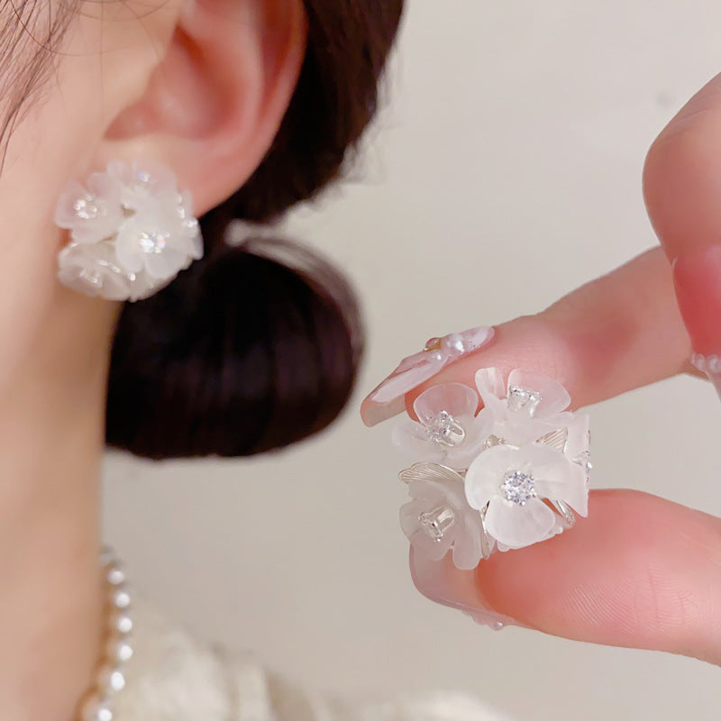 Sier Electroplated Niche Affordable Luxury Fashion Acrylic Rings