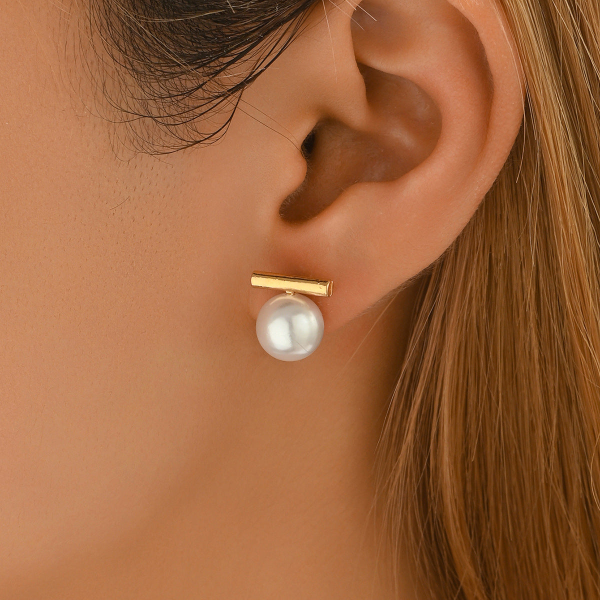 Needle Simple Milk Pearl Design Sweet Beautiful Rings