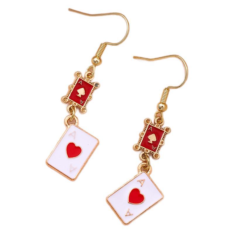 Women's High-grade Alloy Dripping Black Peach Red Earrings