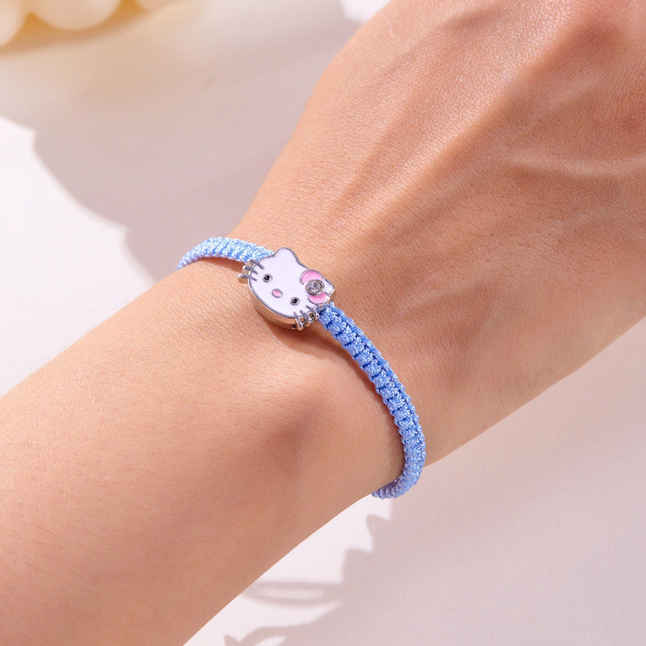 Cute Cartoon Anime Cat Head Carrying Strap Adjustable Kitty Bracelet