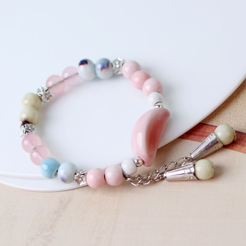 Artistic Handmade Ceramic Single Circle Ethnic Bracelet