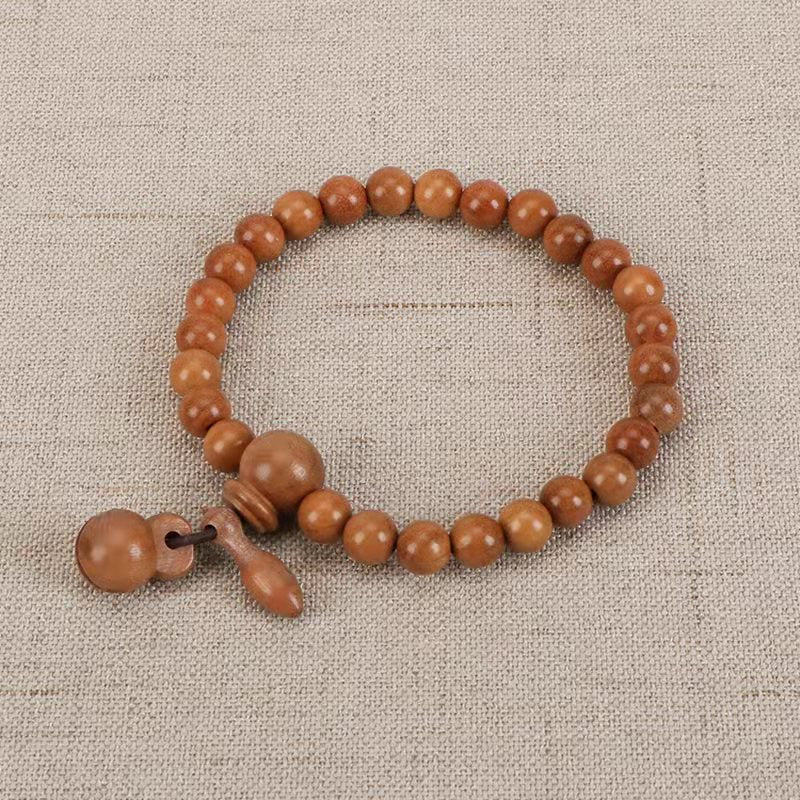 Peach Wood Mantra Buddha Beads Proverbs Bracelet