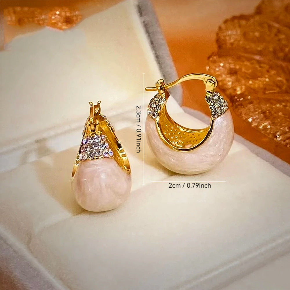 Women's Drip Glazed Ear Clip Design Unique Light Luxury Style Retro Earrings