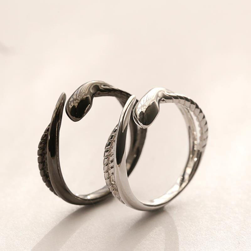 Women's & Men's Rope Snake Couple One Pair Trend Open-end Personality Year Rings