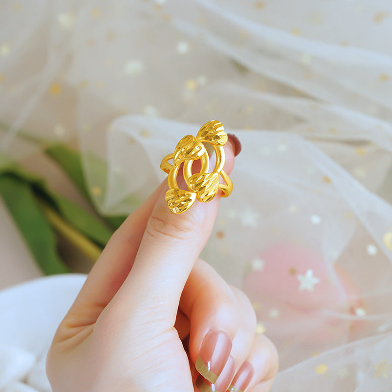 Women's Advanced Design Exaggerated Opening Real Bronze Rings