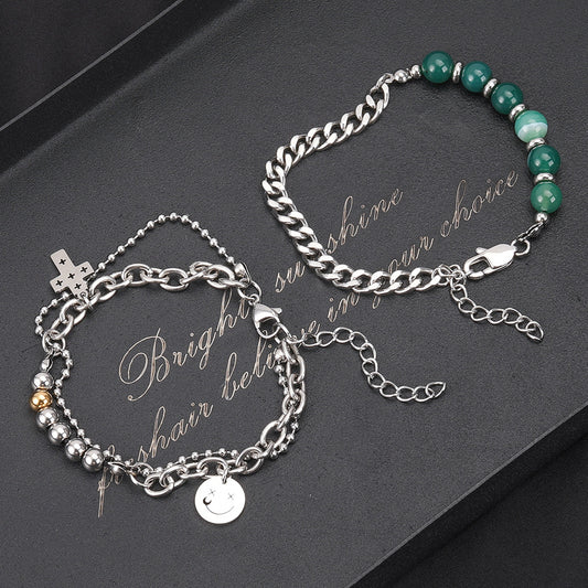 Stone Opal Stringed Pearls Ornament Girlfriends Bracelets