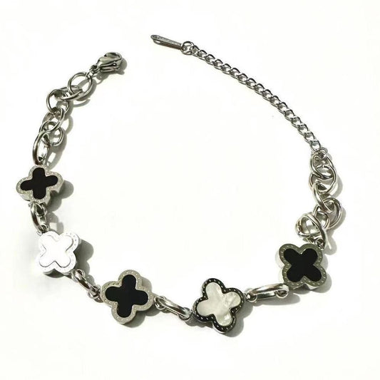 Lucky Titanium Steel Double-sided Clover Korean Bracelets