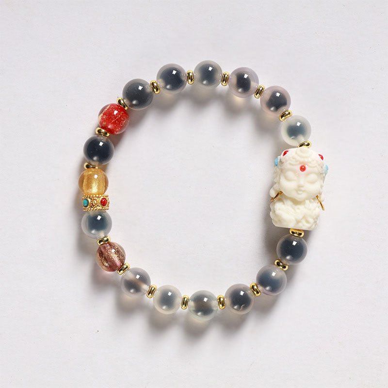 Women's Agate High-grade Natural Fragrant Gray Glaze Scenic Spot Live Bracelets