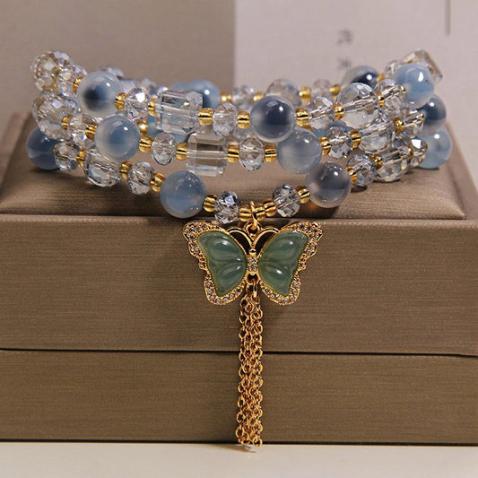 Blue Sugar Heart Agate Female Light Bracelet
