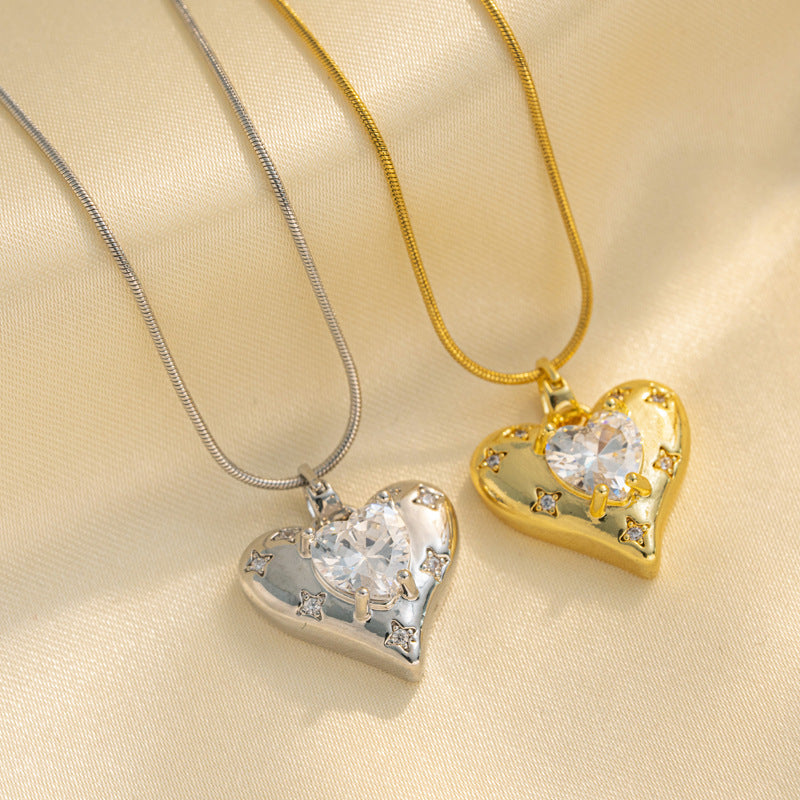 With Hearts Love Micro Fashion Personality Heart-shaped Necklace