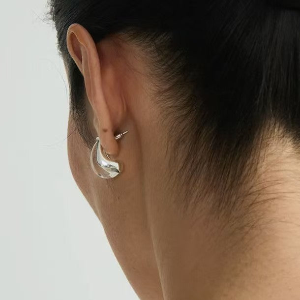 Women's Water Drops Fashion Elegant Sier Pin Earrings