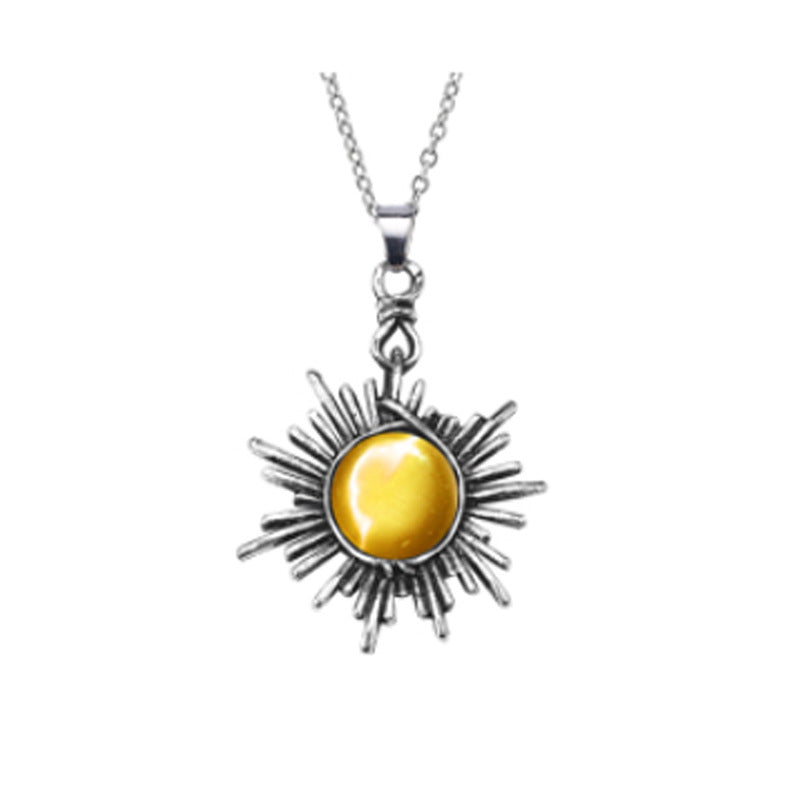 Vintage Bohemian Style Moonstone Winding Hollow Necklace