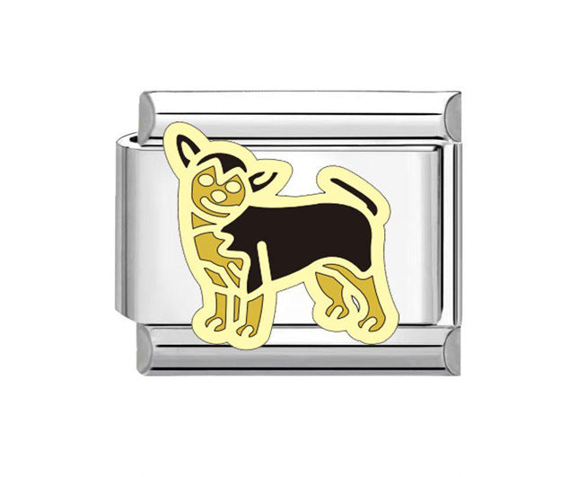 Hot Stainless Steel Italian Module Puppy Pattern Free Bracelet