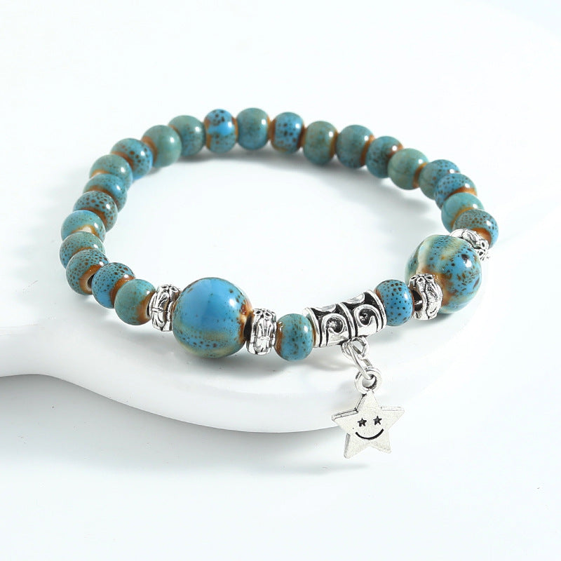 Ethnic Style Ceramic Beaded Artistic Ancient Bracelet