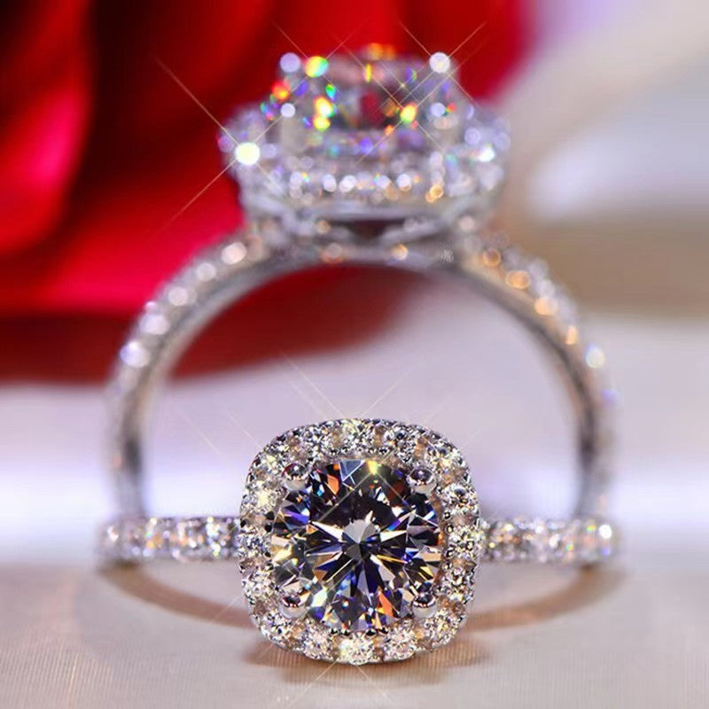 Popular Princess Square Bag Sugar Eight Hearts Arrows Ring