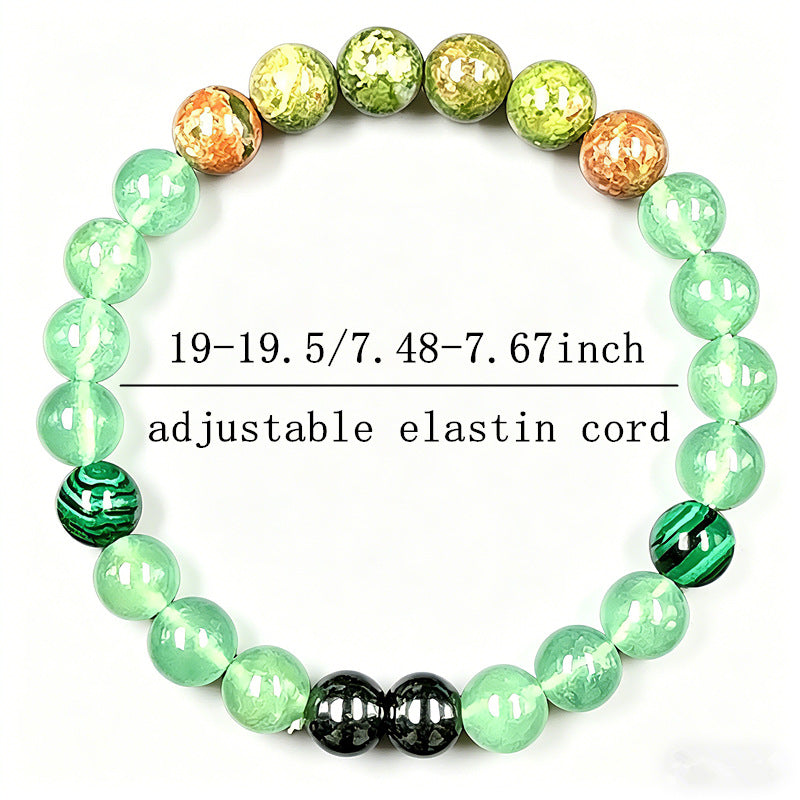 Women's & Men's Decorative Pattern Green Agate Crystal Fortune Aventurine Bracelets