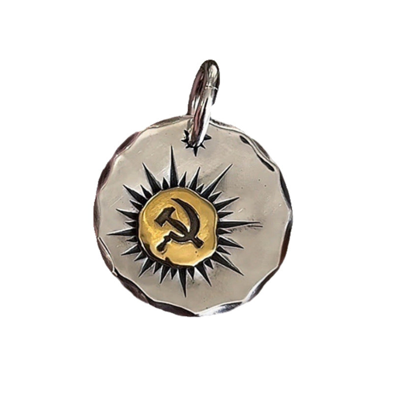 Men's Sickle Coin Round Trendy Retro Personalized Pendants