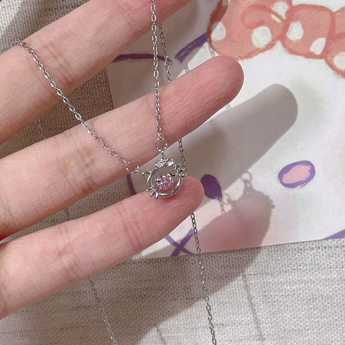 Korean Style Sweet Loving Heart Love Female Necklace