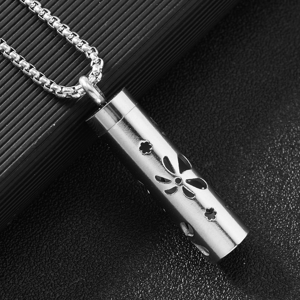 Women's & Men's Titanium Steel Perfume Aroma Diffuser Essential Oil Box Pendants