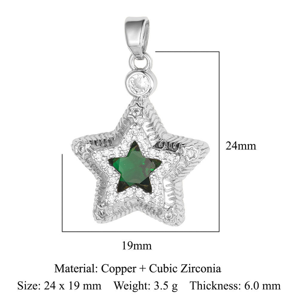 Color Zirconium Copper Micro Inlay Ornament Pendants