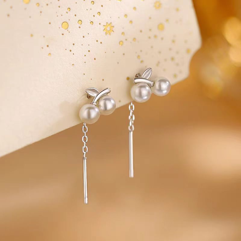 Needle Pearl Cherry Light Luxury Minority Ear Line