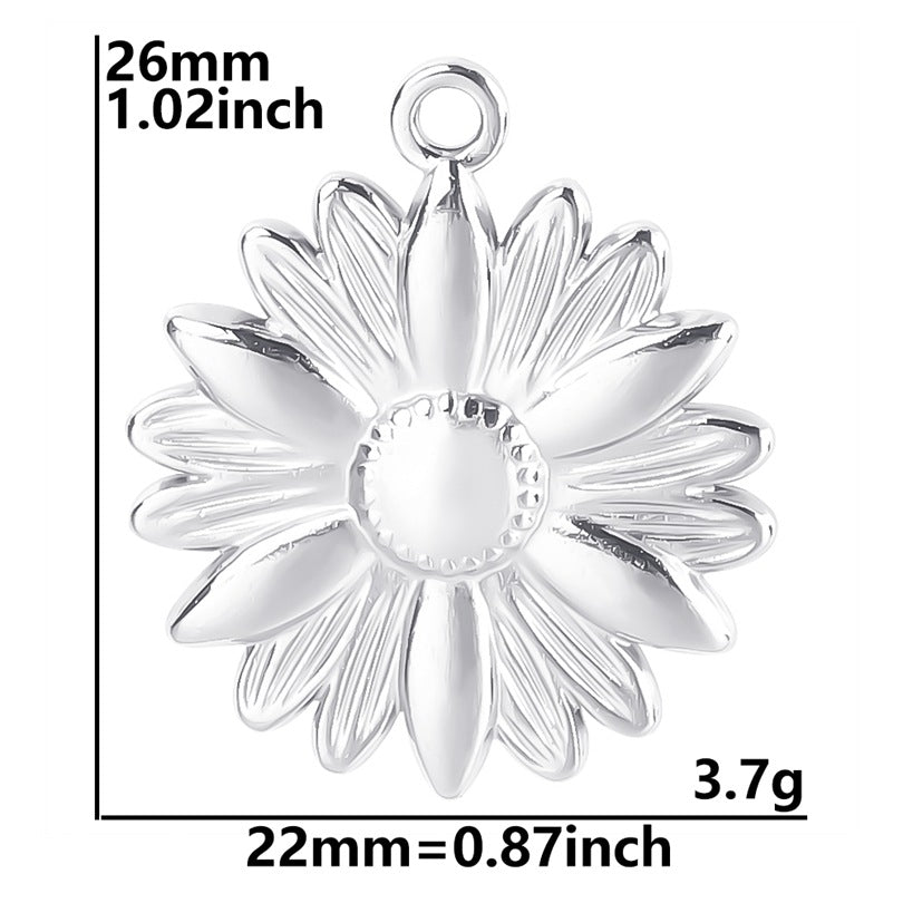 Stainless Steel Accessories Golden Sunflower Titanium Pendants