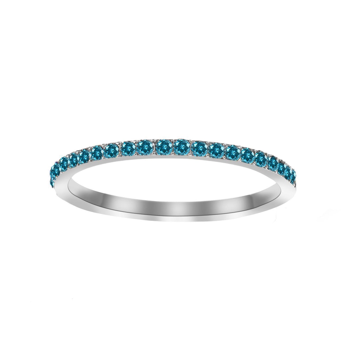 Full Diamond Stainless Steel Birthstones Zircon Ring