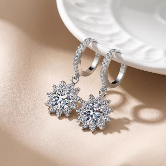 Women's Sunflower Full-jeweled Advanced Light Luxury Personalized Stud Earrings