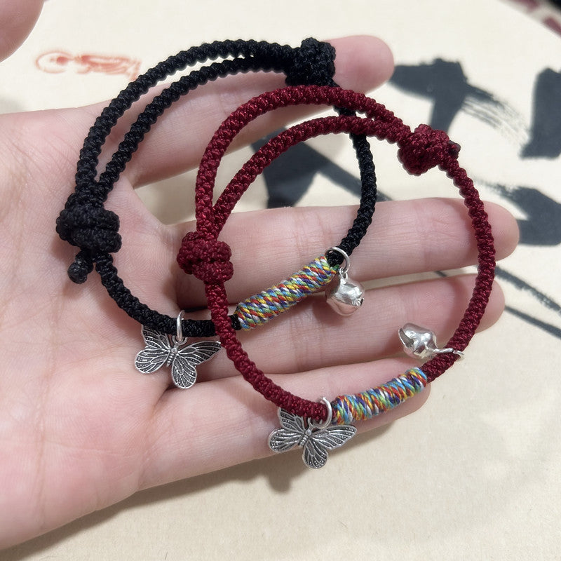 Bell Butterfly Carrying Strap Red Rope Bracelet