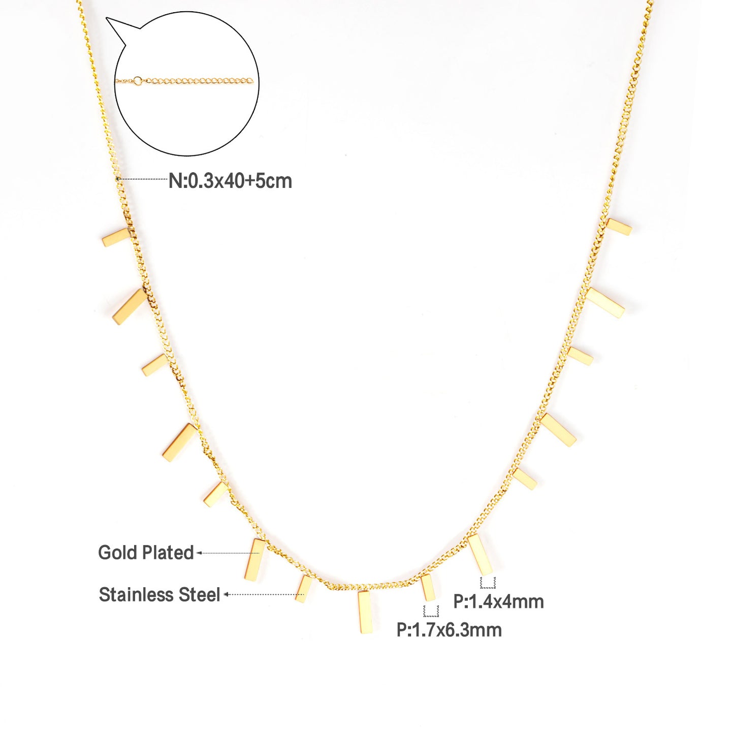 Niche High-grade Simple Temperamental Geometric Electroplated Stainless Necklaces