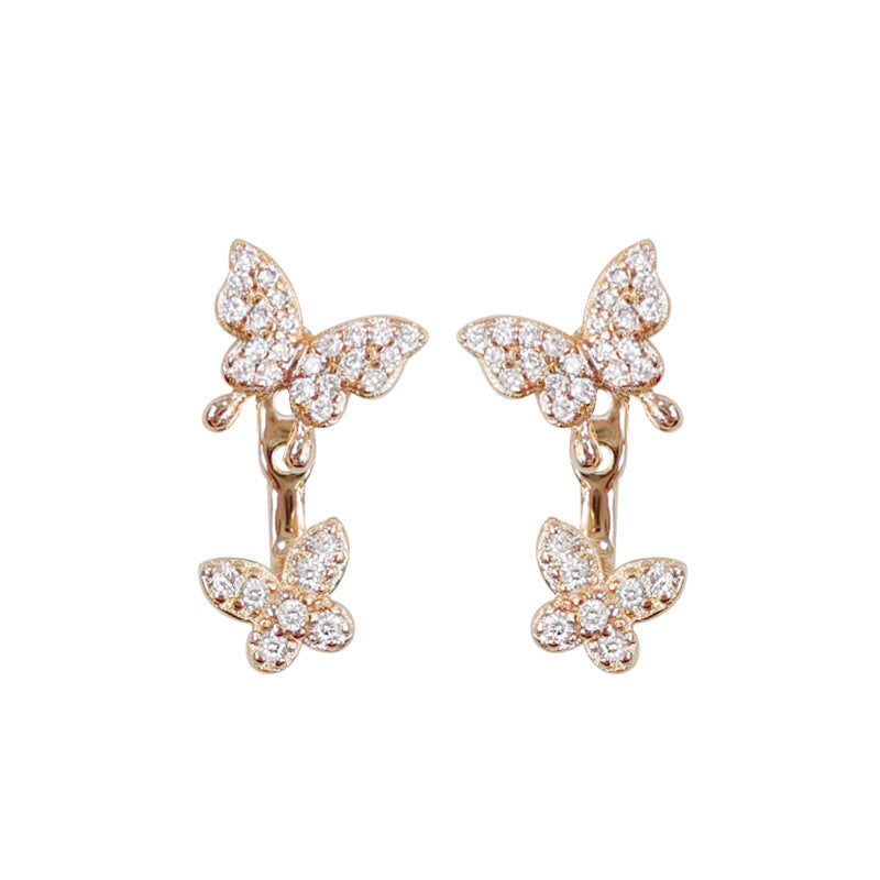 One Style For On Back Of Ear Butterfly Refined Simple Earrings