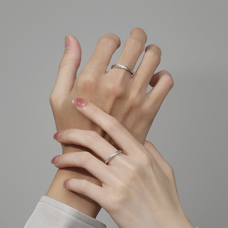 Love Couple Pure Sier Niche Simple Personality Design Mobius Ring