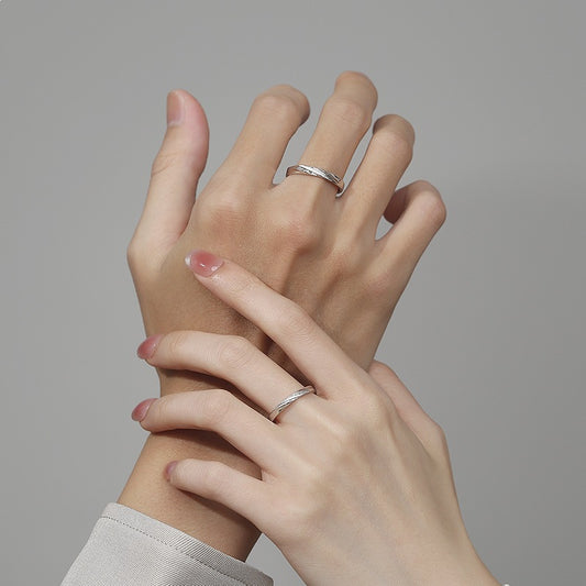Love Couple Pure Sier Niche Simple Personality Design Mobius Ring