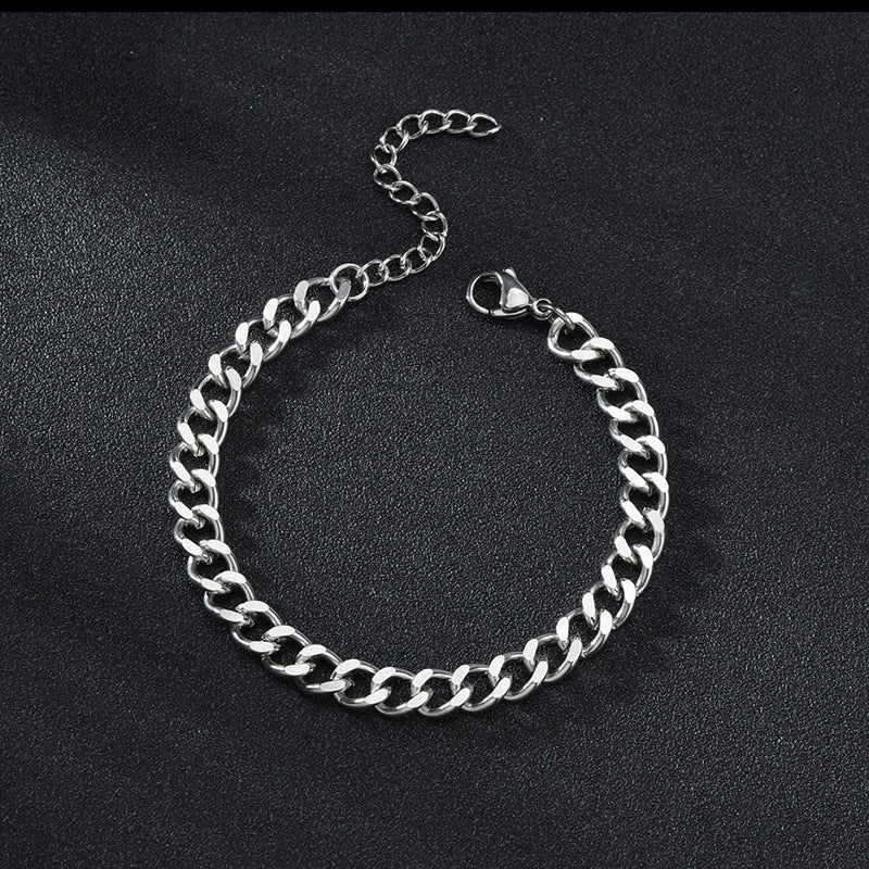 Men's Trendy Cuban Link Chain Titanium Steel Personality Means Bracelets